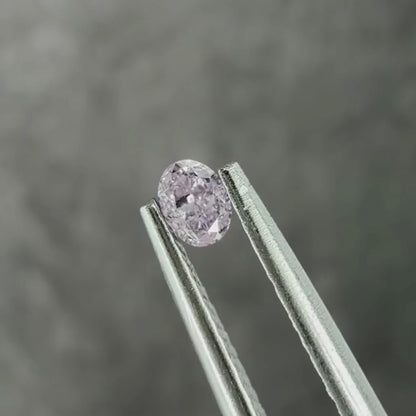 ピンクダイヤモンド 0.094ct Fancy Light Purple Pink オーバルカット  3.6mm×2.3mm×1.5mm ソーティング付【MJ3009】