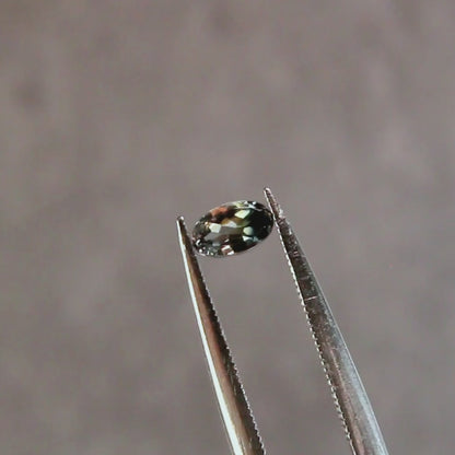 パーティーカラードトルマリン 0.22ct オーバルカット 4.9mm×3.0mm×2.1mm【MJ3093】