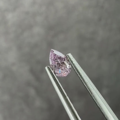ピンクダイヤモンド 0.105ct Fancy Purple Pink ペアシェイプカット  4.4mm×2.7mm×1.3mm ソーティング付【MJ3005】