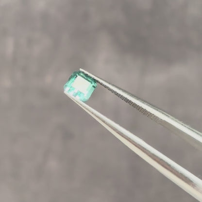シーフォーム バイカラートルマリン 0.53ct エメラルドカット 4.2mm×4.1mm×3.5mm【MJ3127】