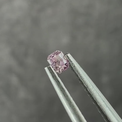 ピンクダイヤモンド 0.05ct Fancy Purple Pink クッションカット  2.3mm×1.8mm×1.4mm ソーティング付【MJ3006】